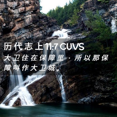 Picture 02 - 历 代 志 上 11:7 CUVS - 大 卫 住 在 保 障 里 ， 所 以 那 保 - Bible Verse Picture