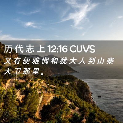 Picture 02 - 历 代 志 上 12:16 CUVS - 又 有 便 雅 悯 和 犹 大 人 到 山 寨 - Bible Verse Picture