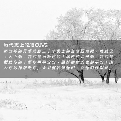 Picture 02 - 历 代 志 上 12:18 CUVS - 那 时 神 的 灵 感 动 那 三 十 个 勇 - Bible Verse Picture