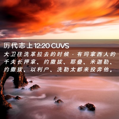 Picture 02 - 历 代 志 上 12:20 CUVS - 大 卫 往 洗 革 拉 去 的 时 候 ， 有 - Bible Verse Picture