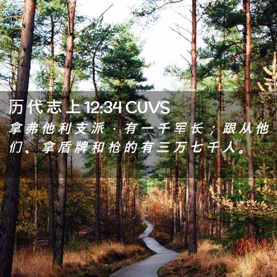 Picture 02 - 历 代 志 上 12:34 CUVS - 拿 弗 他 利 支 派 ， 有 一 千 军 长 - Bible Verse Picture