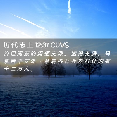 Picture 02 - 历 代 志 上 12:37 CUVS - 约 但 河 东 的 流 便 支 派 、 迦 得 - Bible Verse Picture