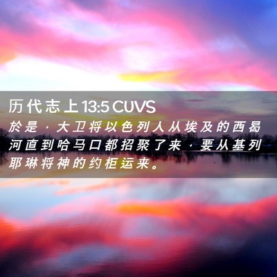 Picture 02 - 历 代 志 上 13:5 CUVS - 於 是 ， 大 卫 将 以 色 列 人 从 埃 - Bible Verse Picture