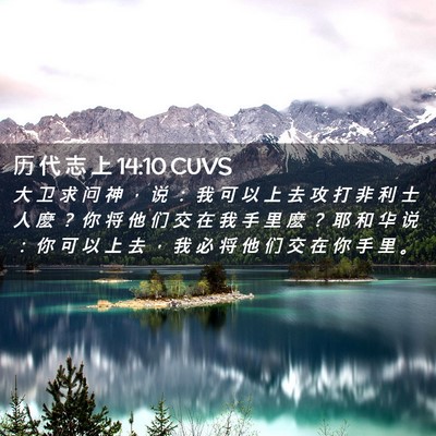 Picture 02 - 历 代 志 上 14:10 CUVS - 大 卫 求 问 神 ， 说 ： 我 可 以 上 - Bible Verse Picture