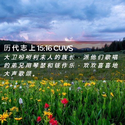 Picture 02 - 历 代 志 上 15:16 CUVS - 大 卫 吩 咐 利 未 人 的 族 长 ， 派 - Bible Verse Picture