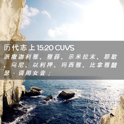 Picture 02 - 历 代 志 上 15:20 CUVS - 派 撒 迦 利 雅 、 雅 薛 、 示 米 拉 - Bible Verse Picture