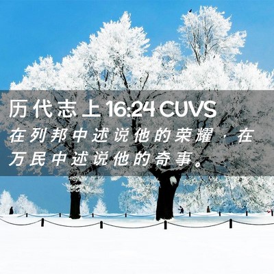 Picture 02 - 历 代 志 上 16:24 CUVS - 在 列 邦 中 述 说 他 的 荣 耀 ， 在 - Bible Verse Picture