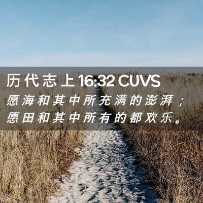 Picture 02 - 历 代 志 上 16:32 CUVS - 愿 海 和 其 中 所 充 满 的 澎 湃 ； - Bible Verse Picture