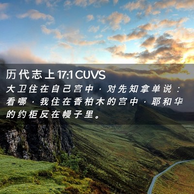 Picture 02 - 历 代 志 上 17:1 CUVS - 大 卫 住 在 自 己 宫 中 ， 对 先 知 - Bible Verse Picture