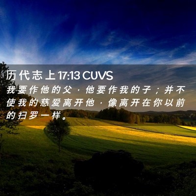 Picture 02 - 历 代 志 上 17:13 CUVS - 我 要 作 他 的 父 ， 他 要 作 我 的 - Bible Verse Picture