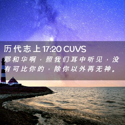 Picture 02 - 历 代 志 上 17:20 CUVS - 耶 和 华 啊 ， 照 我 们 耳 中 听 见 - Bible Verse Picture