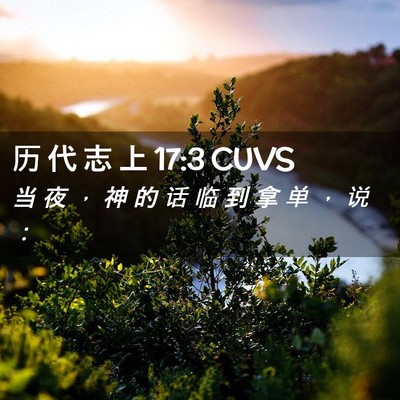 Picture 02 - 历 代 志 上 17:3 CUVS - 当 夜 ， 神 的 话 临 到 拿 单 ， 说 - Bible Verse Picture
