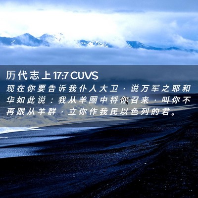 Picture 02 - 历 代 志 上 17:7 CUVS - 现 在 你 要 告 诉 我 仆 人 大 卫 ， - Bible Verse Picture