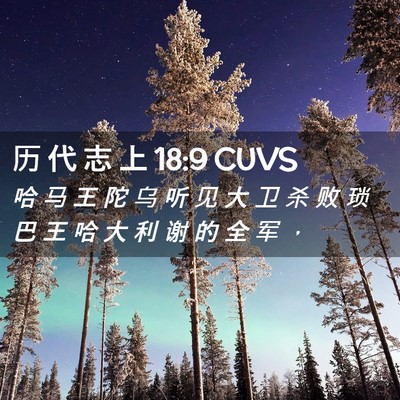 Picture 02 - 历 代 志 上 18:9 CUVS - 哈 马 王 陀 乌 听 见 大 卫 杀 败 琐 - Bible Verse Picture
