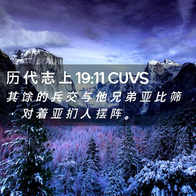 Picture 02 - 历 代 志 上 19:11 CUVS - 其 馀 的 兵 交 与 他 兄 弟 亚 比 筛 - Bible Verse Picture