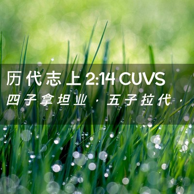 Picture 02 - 历 代 志 上 2:14 CUVS - 四 子 拿 坦 业 ， 五 子 拉 代 - Bible Verse Picture