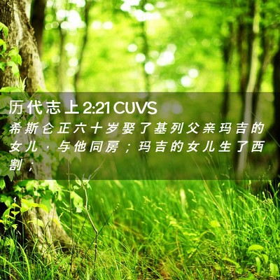 Picture 02 - 历 代 志 上 2:21 CUVS - 希 斯 仑 正 六 十 岁 娶 了 基 列 父 - Bible Verse Picture