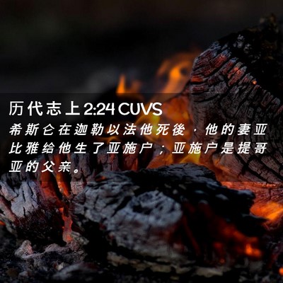 Picture 02 - 历 代 志 上 2:24 CUVS - 希 斯 仑 在 迦 勒 以 法 他 死 後 ， - Bible Verse Picture