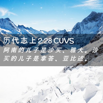 Picture 02 - 历 代 志 上 2:28 CUVS - 阿 南 的 儿 子 是 沙 买 、 雅 大 。 - Bible Verse Picture
