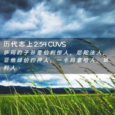 Picture 02 - 历 代 志 上 2:54 CUVS - 萨 玛 的 子 孙 是 伯 利 恒 人 、 尼 - Bible Verse Picture