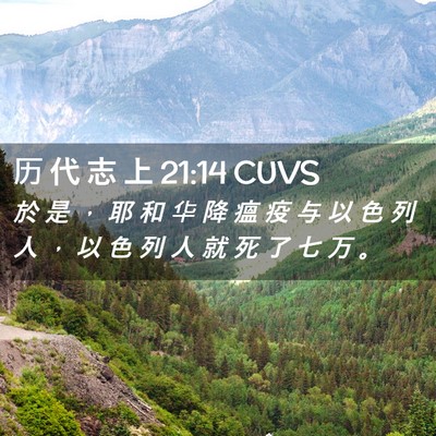 Picture 02 - 历 代 志 上 21:14 CUVS - 於 是 ， 耶 和 华 降 瘟 疫 与 以 色 - Bible Verse Picture