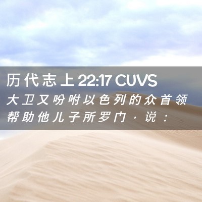Picture 02 - 历 代 志 上 22:17 CUVS - 大 卫 又 吩 咐 以 色 列 的 众 首 领 - Bible Verse Picture