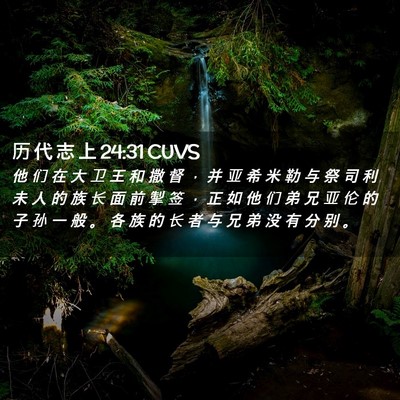 Picture 02 - 历 代 志 上 24:31 CUVS - 他 们 在 大 卫 王 和 撒 督 ， 并 亚 - Bible Verse Picture