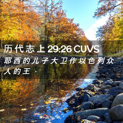 Picture 02 - 历 代 志 上 29:26 CUVS - 耶 西 的 儿 子 大 卫 作 以 色 列 众 - Bible Verse Picture