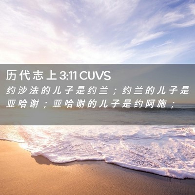 Picture 02 - 历 代 志 上 3:11 CUVS - 约 沙 法 的 儿 子 是 约 兰 ； 约 兰 - Bible Verse Picture