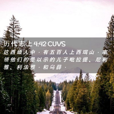 Picture 02 - 历 代 志 上 4:42 CUVS - 这 西 缅 人 中 ， 有 五 百 人 上 西 - Bible Verse Picture