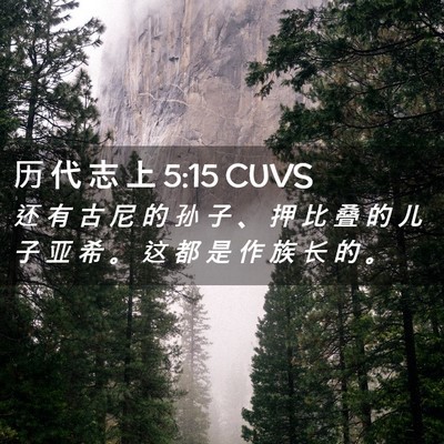 Picture 02 - 历 代 志 上 5:15 CUVS - 还 有 古 尼 的 孙 子 、 押 比 叠 的 - Bible Verse Picture