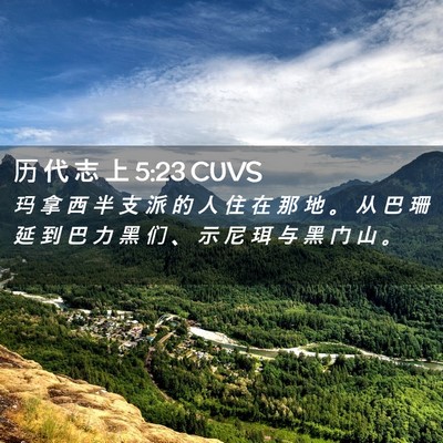 Picture 02 - 历 代 志 上 5:23 CUVS - 玛 拿 西 半 支 派 的 人 住 在 那 地 - Bible Verse Picture