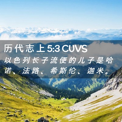 Picture 02 - 历 代 志 上 5:3 CUVS - 以 色 列 长 子 流 便 的 儿 子 是 哈 - Bible Verse Picture