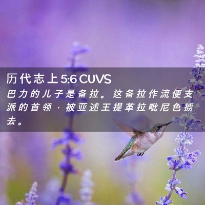 Picture 02 - 历 代 志 上 5:6 CUVS - 巴 力 的 儿 子 是 备 拉 。 这 备 拉 - Bible Verse Picture
