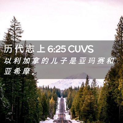 Picture 02 - 历 代 志 上 6:25 CUVS - 以 利 加 拿 的 儿 子 是 亚 玛 赛 和 - Bible Verse Picture