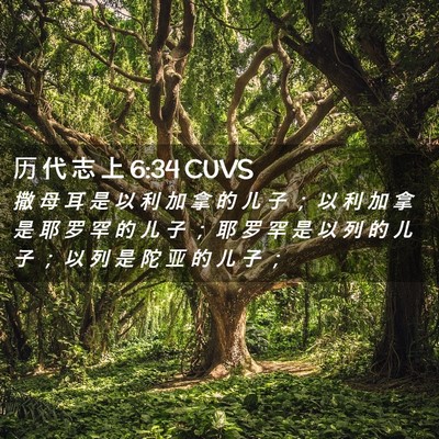 Picture 02 - 历 代 志 上 6:34 CUVS - 撒 母 耳 是 以 利 加 拿 的 儿 子 ； - Bible Verse Picture