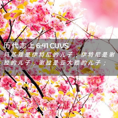 Picture 02 - 历 代 志 上 6:41 CUVS - 玛 基 雅 是 伊 特 尼 的 儿 子 ； 伊 - Bible Verse Picture