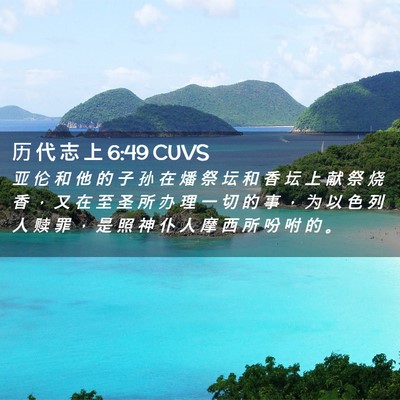 Picture 02 - 历 代 志 上 6:49 CUVS - 亚 伦 和 他 的 子 孙 在 燔 祭 坛 和 - Bible Verse Picture