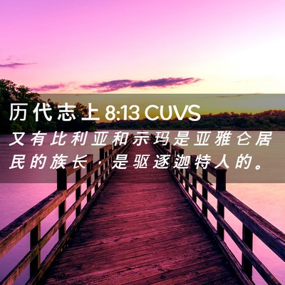 Picture 02 - 历 代 志 上 8:13 CUVS - 又 有 比 利 亚 和 示 玛 是 亚 雅 仑 - Bible Verse Picture