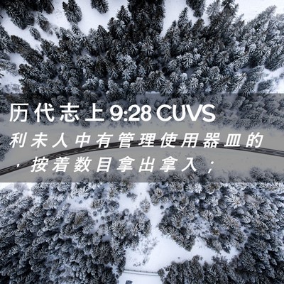 Picture 02 - 历 代 志 上 9:28 CUVS - 利 未 人 中 有 管 理 使 用 器 皿 的 - Bible Verse Picture