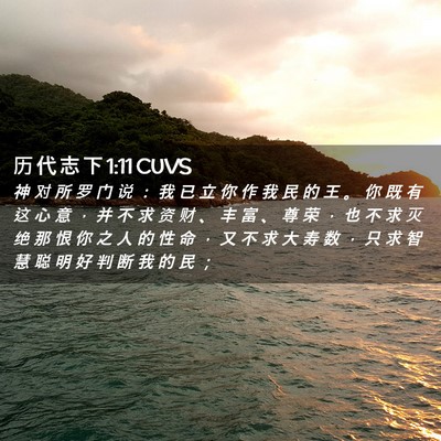 Picture 02 - 历 代 志 下 1:11 CUVS - 神 对 所 罗 门 说 ： 我 已 立 你 作 - Bible Verse Picture