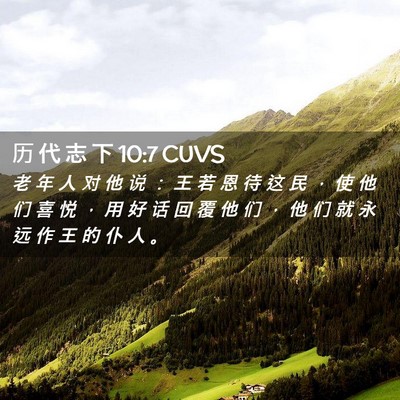 Picture 02 - 历 代 志 下 10:7 CUVS - 老 年 人 对 他 说 ： 王 若 恩 待 这 - Bible Verse Picture