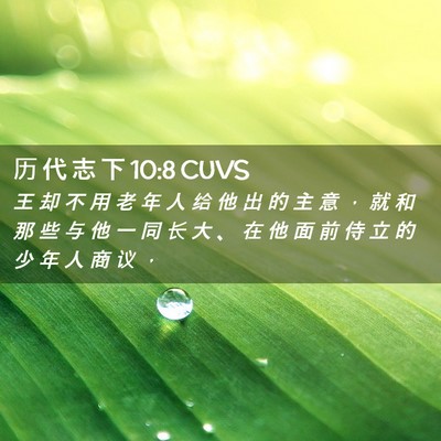 Picture 02 - 历 代 志 下 10:8 CUVS - 王 却 不 用 老 年 人 给 他 出 的 主 - Bible Verse Picture
