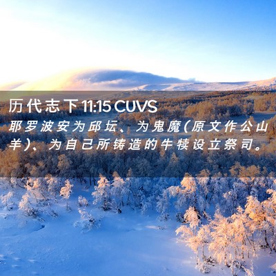 Picture 02 - 历 代 志 下 11:15 CUVS - 耶 罗 波 安 为 邱 坛 、 为 鬼 魔 ( 原 - Bible Verse Picture