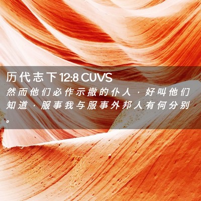 Picture 02 - 历 代 志 下 12:8 CUVS - 然 而 他 们 必 作 示 撒 的 仆 人 ， - Bible Verse Picture