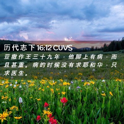 Picture 02 - 历 代 志 下 16:12 CUVS - 亚 撒 作 王 三 十 九 年 ， 他 脚 上 - Bible Verse Picture