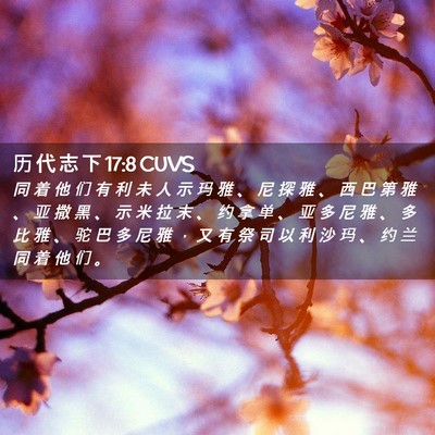 Picture 02 - 历 代 志 下 17:8 CUVS - 同 着 他 们 有 利 未 人 示 玛 雅 、 - Bible Verse Picture