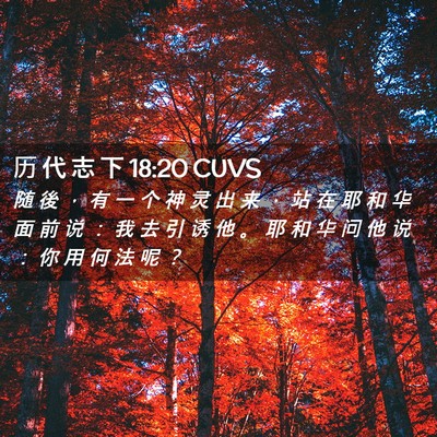 Picture 02 - 历 代 志 下 18:20 CUVS - 随 後 ， 有 一 个 神 灵 出 来 ， 站 - Bible Verse Picture