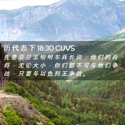 Picture 02 - 历 代 志 下 18:30 CUVS - 先 是 亚 兰 王 吩 咐 车 兵 长 说 ： - Bible Verse Picture
