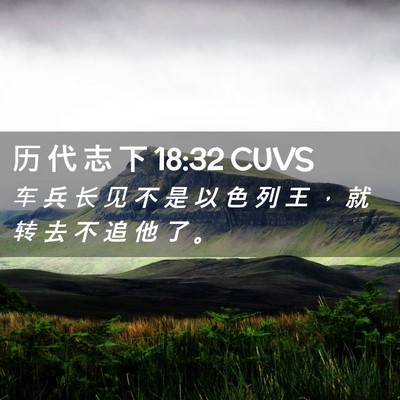 Picture 02 - 历 代 志 下 18:32 CUVS - 车 兵 长 见 不 是 以 色 列 王 ， 就 - Bible Verse Picture